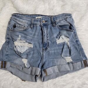 KanCan Light Blue Denim with Brown Stitching